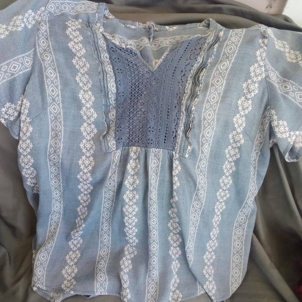 vintage womens como blue short sleeve